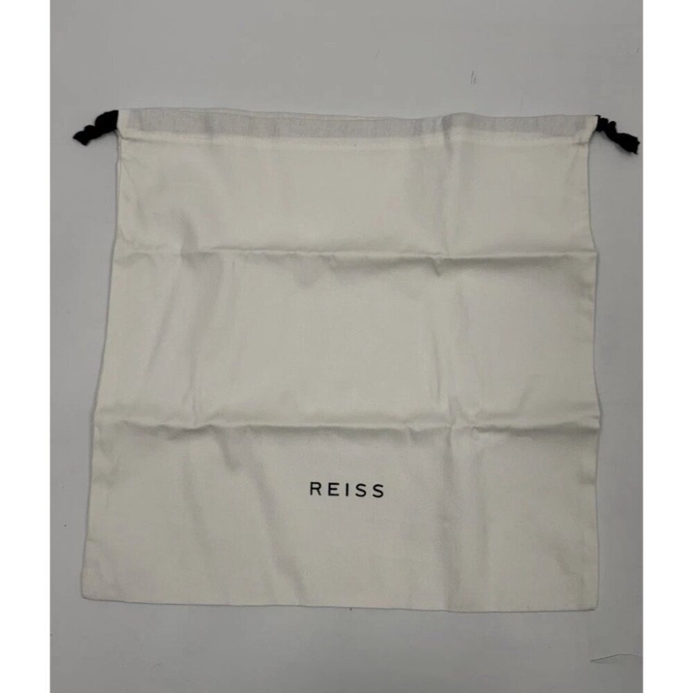 Reiss white cotton drawstring dust bag with brand logo New